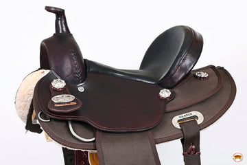 HILASON Western Child Horse Trail Show Saddle Synthetic Pleasure Riding Brown